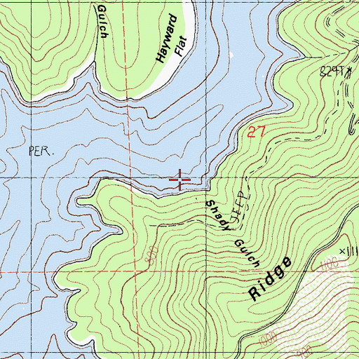 Topographic Map of Shady Gulch, CA
