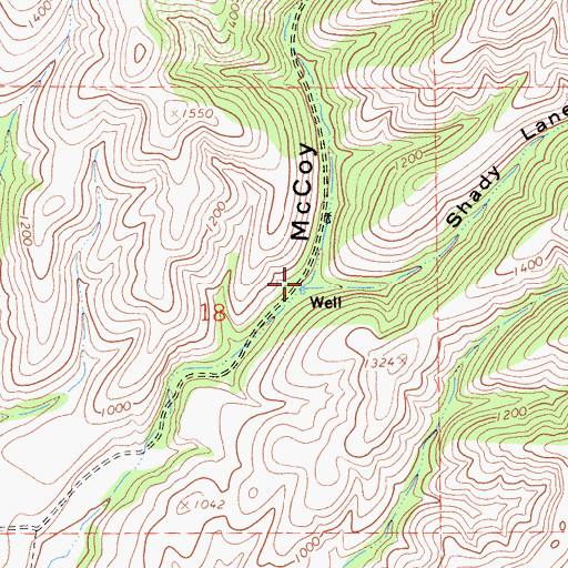 Topographic Map of Shady Lane Canyon, CA