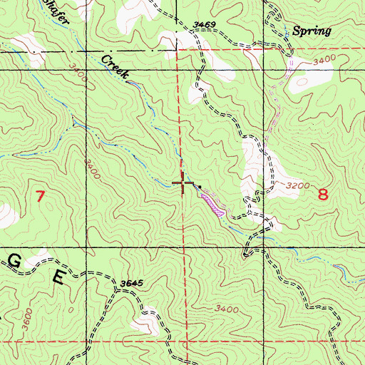 Topographic Map of Shafer Creek, CA