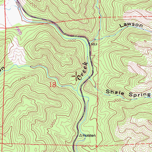 Topographic Map of Shale Spring Canyon, CA