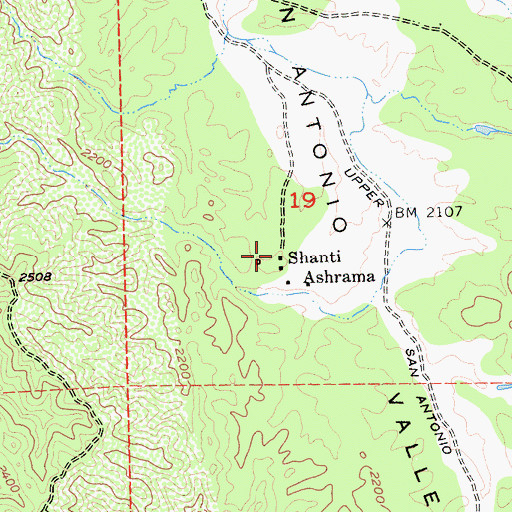 Topographic Map of Shanti, CA