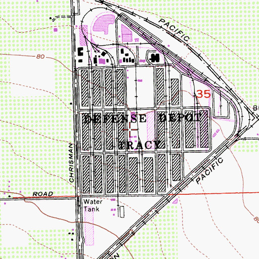 Topographic Map of Sharpe General Depot (historical), CA