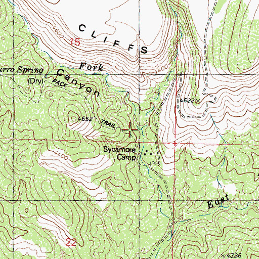 Topographic Map of West Fork Sycamore Creek, AZ