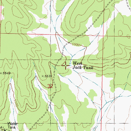 Topographic Map of West Jack Tank, AZ
