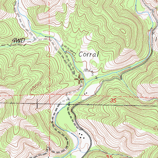 Topographic Map of Sheep Creek, CA