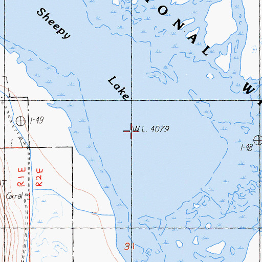 Topographic Map of Sheepy Lake, CA