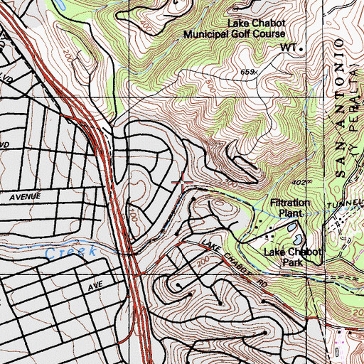 Topographic Map of Sheffield Village School, CA