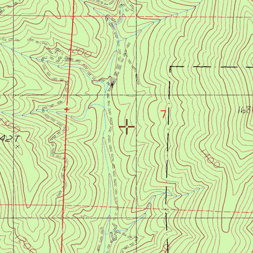Topographic Map of Shelba Mine, CA