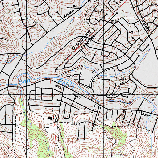 Topographic Map of Sheldon Elementary School, CA