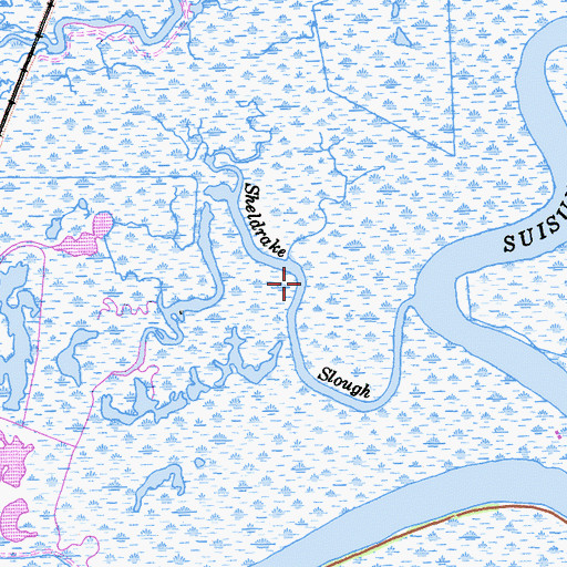 Topographic Map of Sheldrake Slough, CA