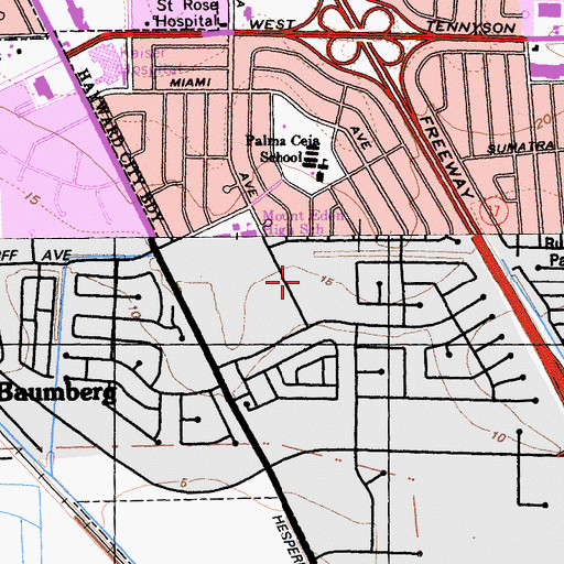 Topographic Map of Leadership Public School, CA