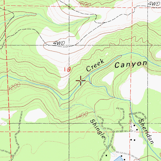 Topographic Map of Sheridan Creek, CA