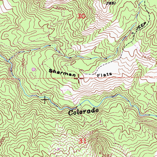 Topographic Map of Sherman Flats, CA