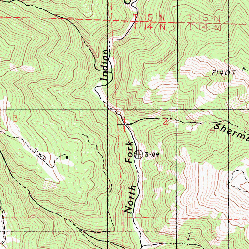 Topographic Map of Sherman Gulch, CA
