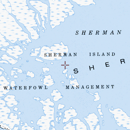 Topographic Map of Sherman Island Waterfowl Management Area, CA