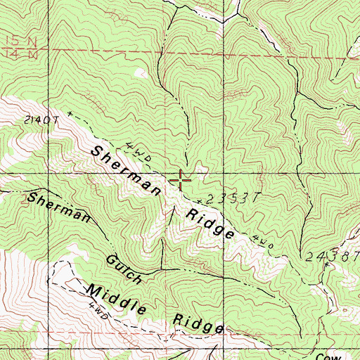 Topographic Map of Sherman Ridge, CA