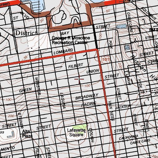 Topographic Map of Sherman Elementary School, CA