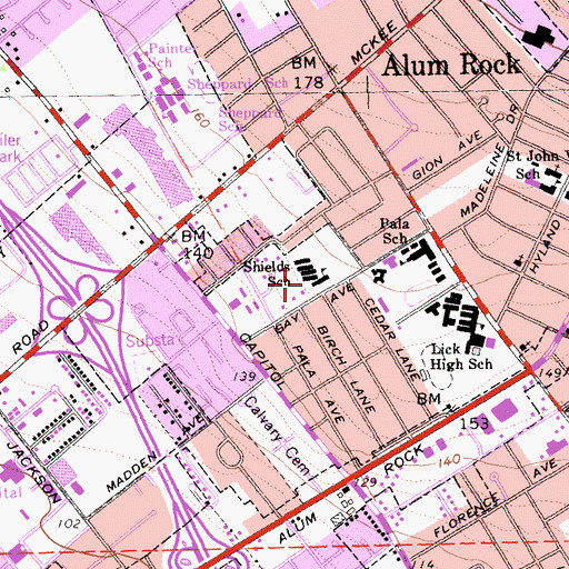 Topographic Map of Anthony P Russo Academy, CA