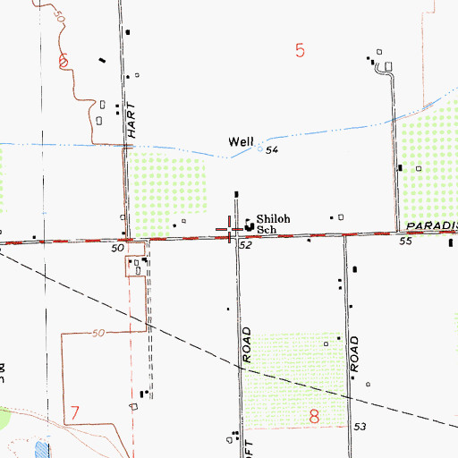 Topographic Map of Shiloh School, CA