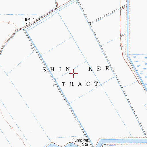 Topographic Map of Shin Kee Tract, CA