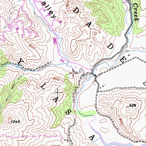 Topographic Map of Shingle Valley, CA