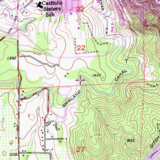 Topographic Map of Shirland Canal, CA