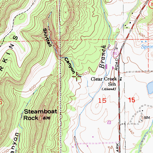Topographic Map of Shirttail Canyon, CA