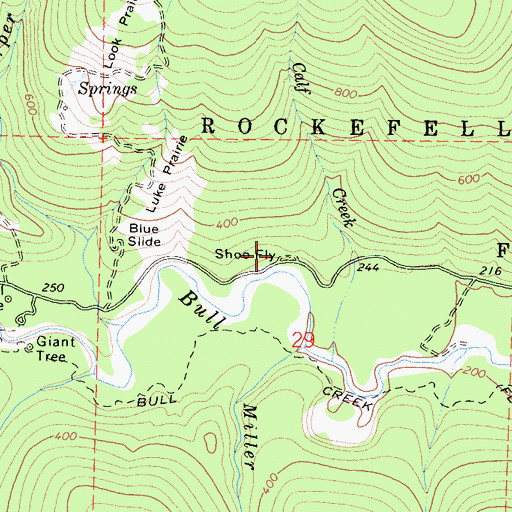 Topographic Map of Shoo Fly, CA