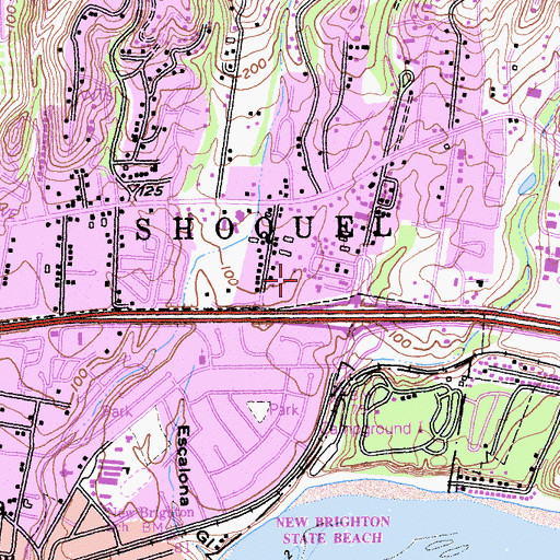 Topographic Map of Shoquel, CA