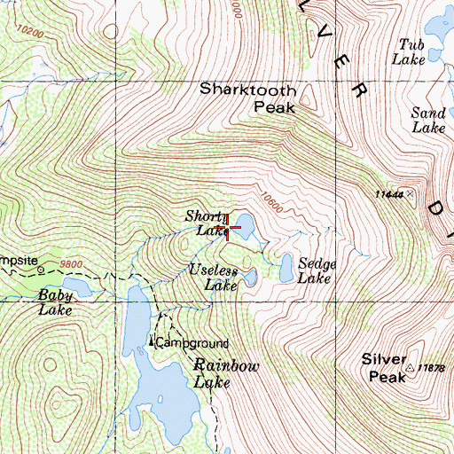 Topographic Map of Shorty Lake, CA