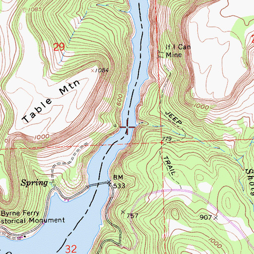 Topographic Map of Shotgun Creek, CA