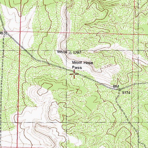 Topographic Map of Wolf Hole Pass, AZ