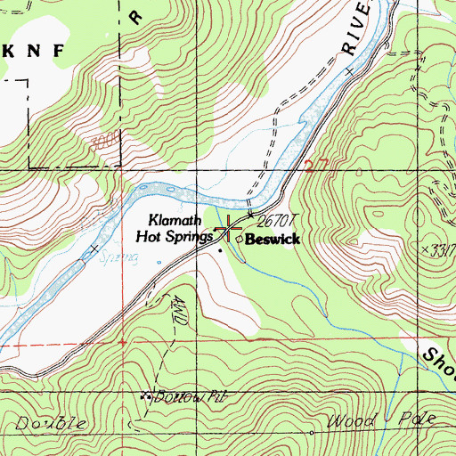Topographic Map of Shovel Creek, CA