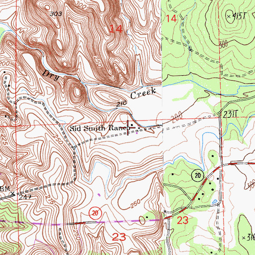 Topographic Map of Sid Smith Ranch, CA