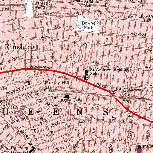 Topographic Map of Leonard Square, NY