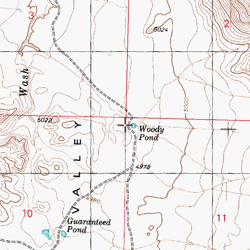 Topographic Map of Woody Pond, AZ