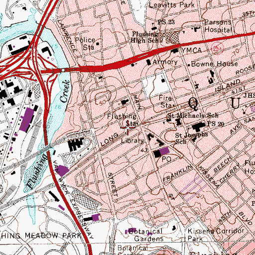Topographic Map of Bland Playground, NY