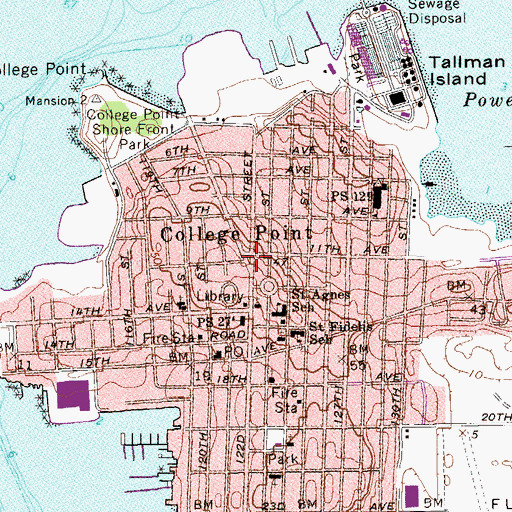 Topographic Map of Poppenhusen Triangle, NY
