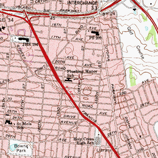 Topographic Map of Playground Twenty-One, NY