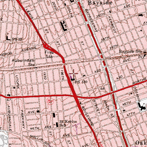 Topographic Map of Francis Lewis Playground, NY