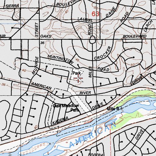 Topographic Map of Sierra Oaks Elementary School, CA