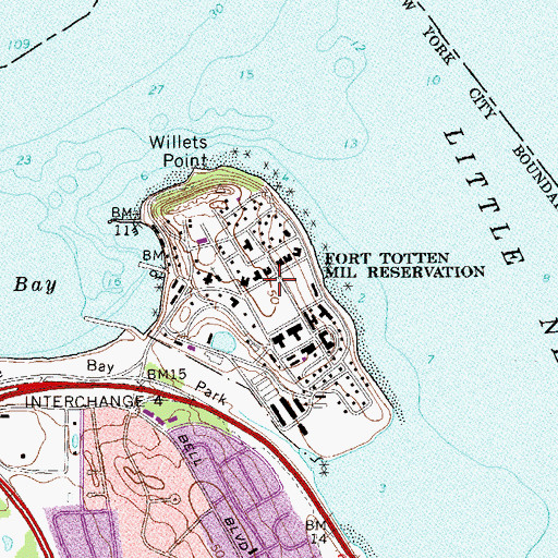 Topographic Map of Fort Totten Military Reservation (historical), NY