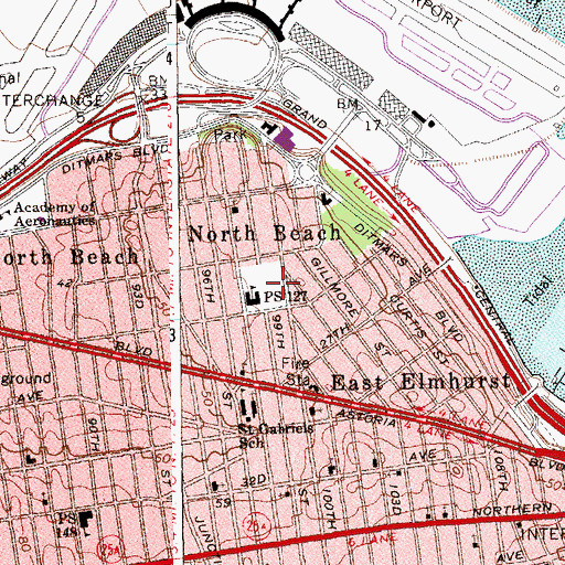 Topographic Map of East Elmhurst Playground, NY