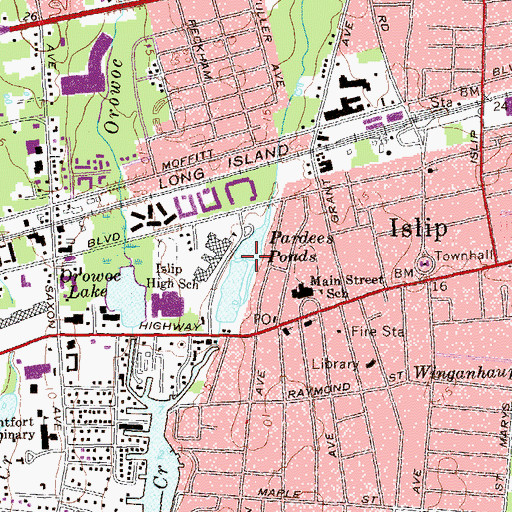 Topographic Map of Duck Pond, NY