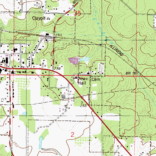 Topographic Map of Wilmer Volunteer Fire Department, AL