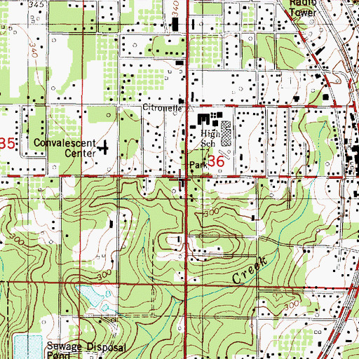 Topographic Map of Charity Chapel Volunteer Fire Department, AL