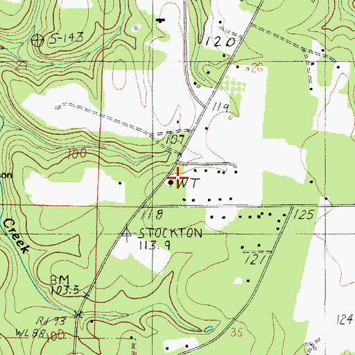 Topographic Map of Stockton Volunteer Fire Department, AL