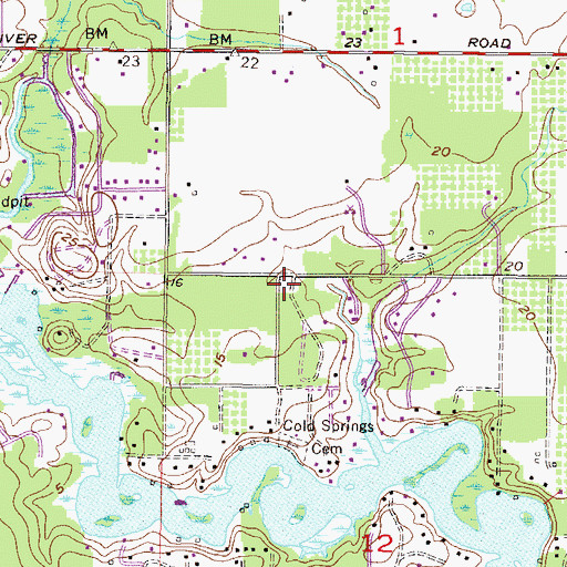 Topographic Map of Fowl River Volunteer Fire Department, AL