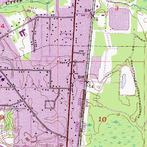 Topographic Map of Saraland Fire and Rescue Department Station 1, AL