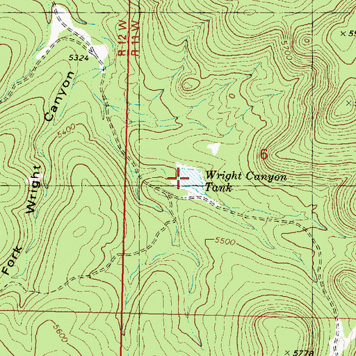 Topographic Map of Wright Canyon Tank, AZ